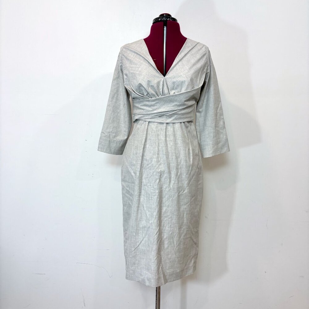 Franco Mirabelli Pencil Dress 3/4 Slevees V-neck Dress sz 6